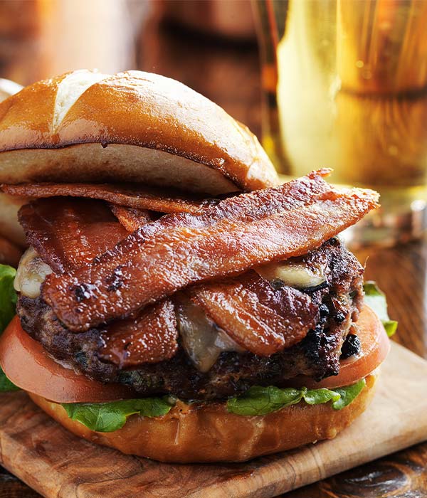 Bailey Ray's Roadhouse restaurant, bar and grill in Santiago, MN serves the best crispy bacon cheeseburgers