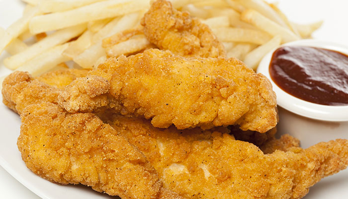 Baily Rays chicken strip basket is a great lunch or dinner in MN